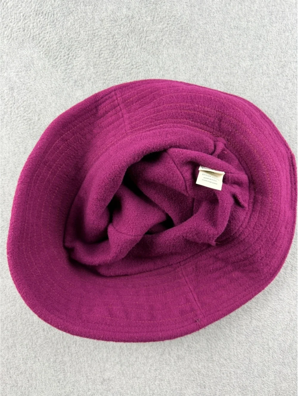 Vintage LL Bean Lambswool Bucket Hat M/L fuschia Made in USA 90s